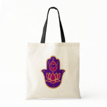 Henna Hamsa Lotus Pink Tote Bag