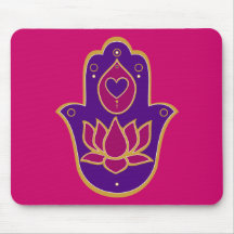 Henna Hamsa Lotus Pink Mousepad