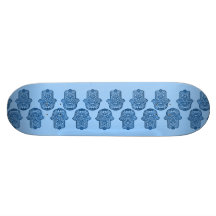 Henna Hand of Hamsa (Blue) Skate Board Decks