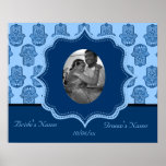 Henna Hand of Hamsa (Blue) (Wedding) Posters
