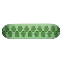 Henna Hand of Hamsa (Green) Skate Board