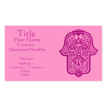 Henna Hand of Hamsa (Pink) Business Cards