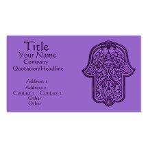 Henna Hand of Hamsa (Purple) Business Card Template