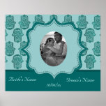 Henna Hand of Hamsa (Teal) (Wedding) Posters