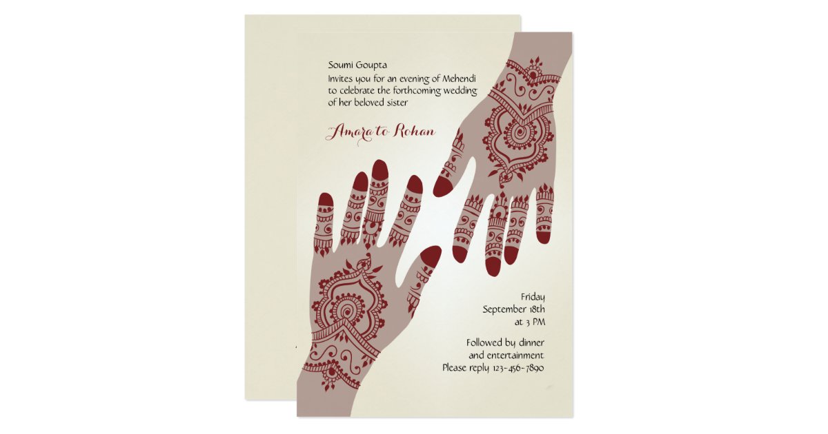 Henna Hands Invitation | Zazzle