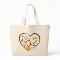 Henna Heart Yellow Canvas Bag