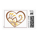 Henna Heart Yellow postage