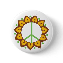Henna Lotus Flower Peace Sign buttons