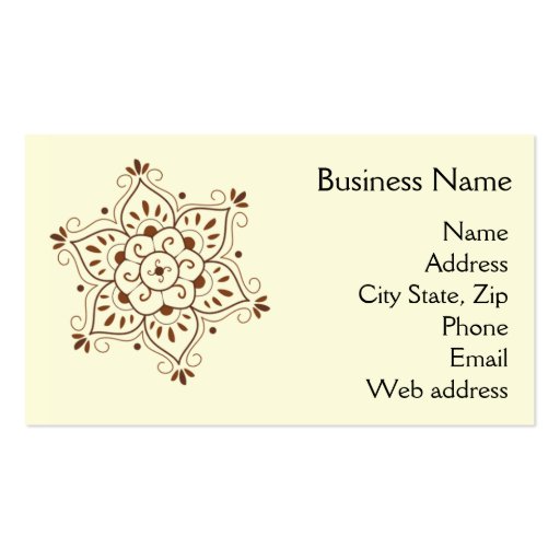 Henna Mandala Business Card