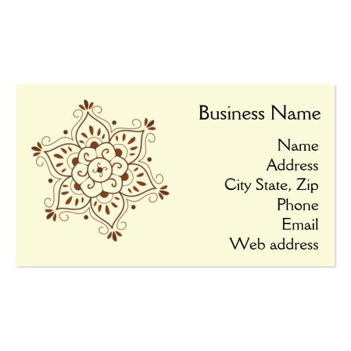 Henna Mandala Business Card