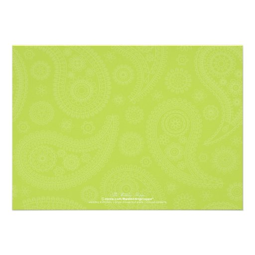 Henna Paisley Engagement Party Invitation (lime)