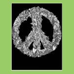Henna Peace Sign postcards