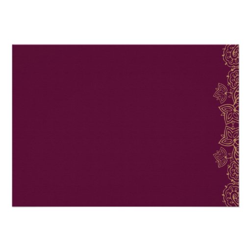 Henna Raisin Pink Gold Indian Wedding Invitation