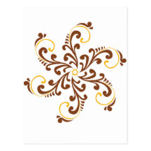 Henna Spiral Flower Post Cards