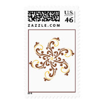 Henna Spiral Flower postage