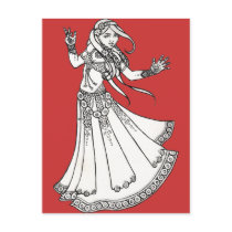 Henna Tribal Belly Dancer Post Cards