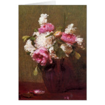 Henri Fantin-Latour Peonies and Roses Card