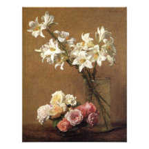 Henri Fantin-Latour Roses and Lilies Invitations