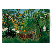 Henri Rousseau Exotic Landscape Note Card