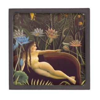 Henri Rousseau The Dream Jungle Flowers Painting Premium Keepsake Box