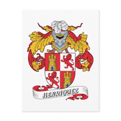 Henriquez Family Crest Postcards by coatsofarms