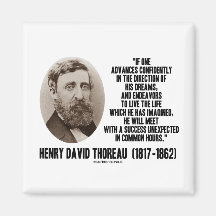 Henry David Thoreau Advance Confidently Dreams Refrigerator Magnets
