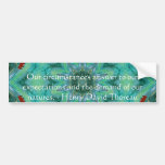 Henry David Thoreau quote with Primitive Design Bumper Sticker