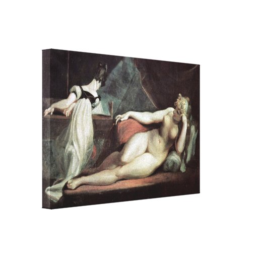 Henry Fuseli - Nude and piano player Canvas Print