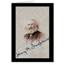 Henry Longfellow Signed Card 1860