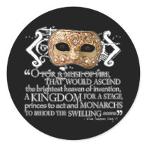 Henry V Quote Round Sticker