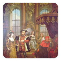 Henry VIII  introducing Anne Boleyn at court Square Stickers