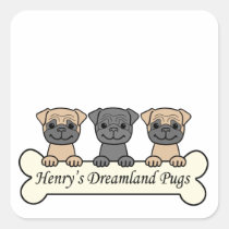 Henry's Dreamland Pugs stickers
