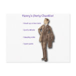 Henry's Party Checklist Post Card