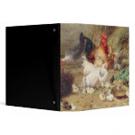 Hens roosting with their chickens 3 ring binder