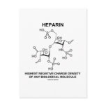 Heparin Highest Negative Charge Density Biological Postcard