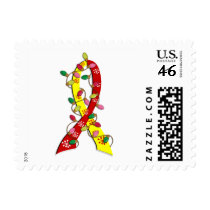 Hepatitis C Christmas Lights Ribbon Postage Stamp