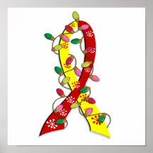 Hepatitis C Christmas Lights Ribbon Poster