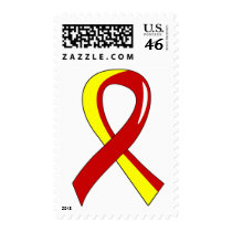 Hepatitis C Red Yellow Ribbon 3 Postage Stamp