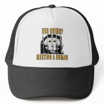 Her Crime? hats by tshirt_doctor Her Crime? hats