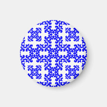 Her Cute Girly Style Blue & White Damask Girls Magnets