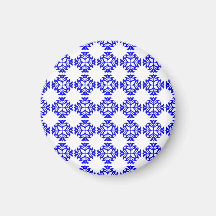 Her Cute Girly Style Blue & White Damask Girls Refrigerator Magnet