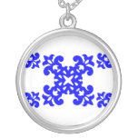 Her Cute Girly Style Blue & White Damask Girls Necklaces