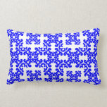 Her Cute Girly Style Blue & White Damask Girls Throw Pillows