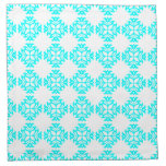 Her Cute Girly Style Cyan & White Damask Girls Cloth Napkin