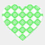 Her Cute Girly Style Lime & White Damask Girls Stickers