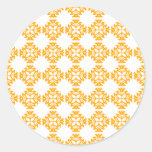 Her Cute Girly Style Orange & White Damask Girls Stickers