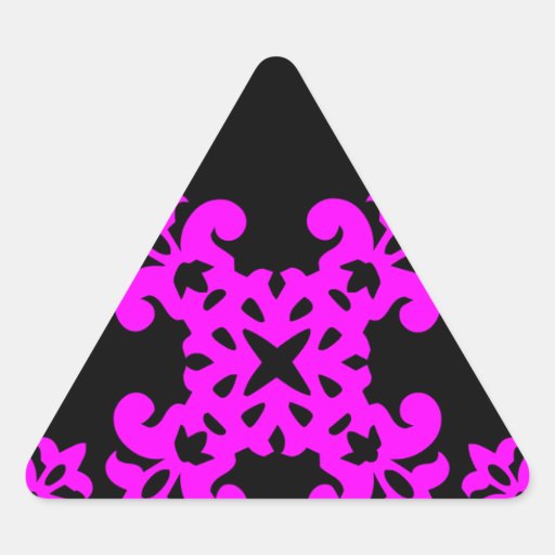 Her Cute Girly Style Pink & Black Damask Girls Stickers