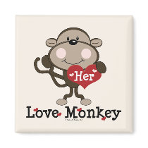Her Love Monkey Valentine Humor Magnet