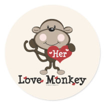 Her Love Monkey Valentine Humor Stickers