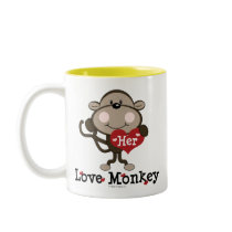 Her Love Monkey Valentine's Day Cup Coffee Mugs